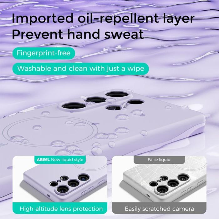 ABEEL - ABEEL Mobilskal till Samsung Galaxy S24 Ultra MagSafe Liquid Silicone Rosa