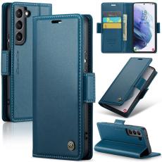Caseme - CASEME Pl&aring;nboksfodral Konstl&auml;der f&ouml;r Samsung Galaxy S21+ 5G - Bl&aring;
