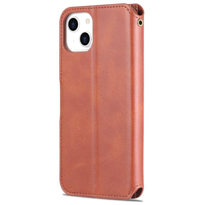 AZNS - AZNS iPhone 13 Plånboksfodral Konstläder - Brun