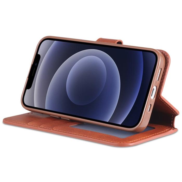 AZNS - AZNS iPhone 13 Plånboksfodral Konstläder - Brun