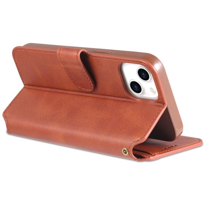 AZNS - AZNS iPhone 13 Plånboksfodral Konstläder - Brun