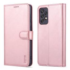 AZNS - AZNS Samsung Galaxy A73 Pl&aring;nboksfodral Konstl&auml;der - Ros&eacute;guld