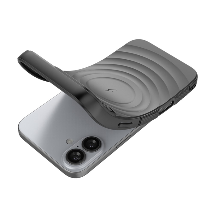 A-One Brand - iPhone 17 Mobilskal MagSafe Ripple Texture Kickstand - Svart