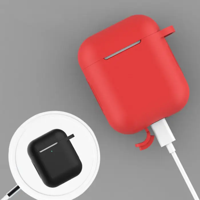 OEM - Silicone Soft Nyckelring Skal AirPods 2/AirPods 1 - Rosa