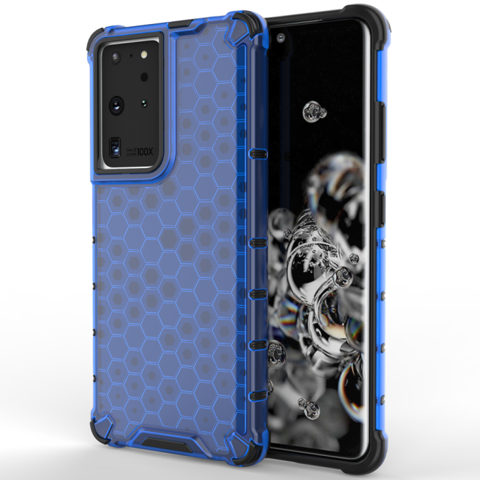 OEM - Galaxy S22 Ultra Skal Honeycomb Armored - Blå