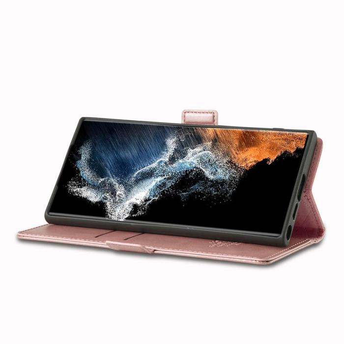 LC.imeeke - LC.IMEEKE Samsung Galaxy S25 Ultra Plånboksfodral Konstläder- Roséguld