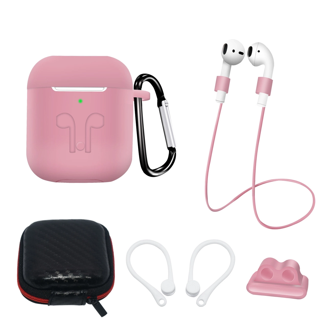 [5-Pack] Airpods 1/2 Tillbehör Set - Rosa | 2353 | AlltMobil