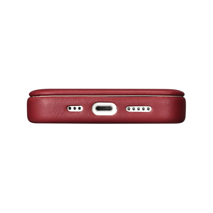 ICARER - iCarer iPhone 14 Pro Plånboksfodral Magsafe CE Läder - Röd