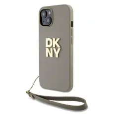 DKNY - DKNY iPhone 15/14/13 Mobilskal Wrist Strap Stock Logo - Beige