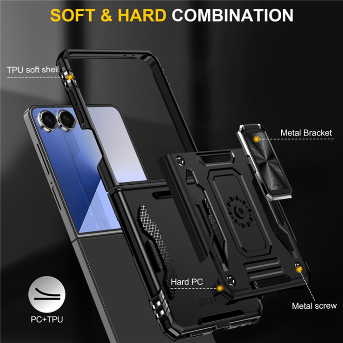 A-One Brand - Galaxy Z Flip7 5G Mobilskal Kickstand Slide - Svart