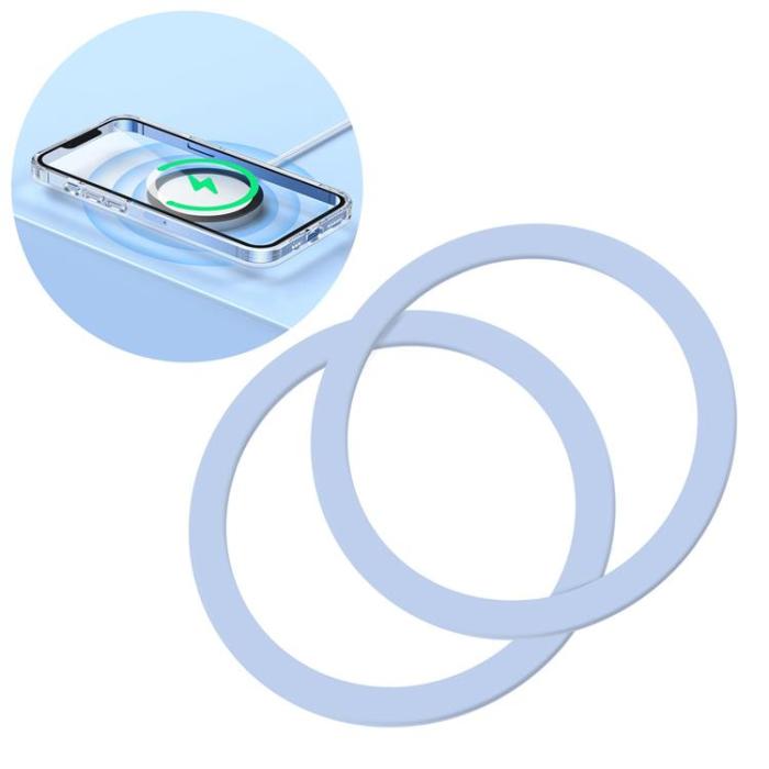 UTGATT - Joyroom 2-Pack Magnetisk Magsafe Metallring för Smartphone - Blå