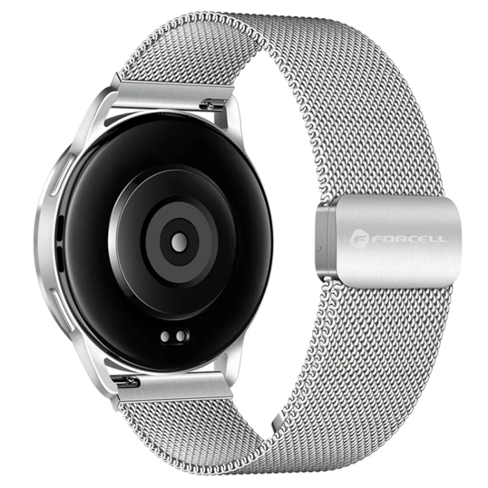 Forcell - Forcell Galaxy Watch 20mm Armband Magnetic Steel FS11 - Silver