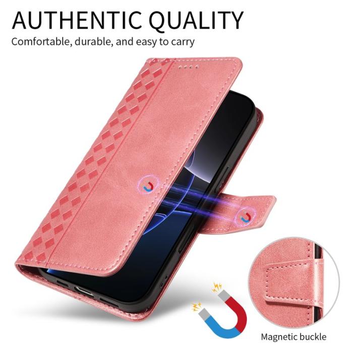 OEM - Samsung Galaxy S26 Ultra Fodral Äkta Läder Ställ - Roséguld