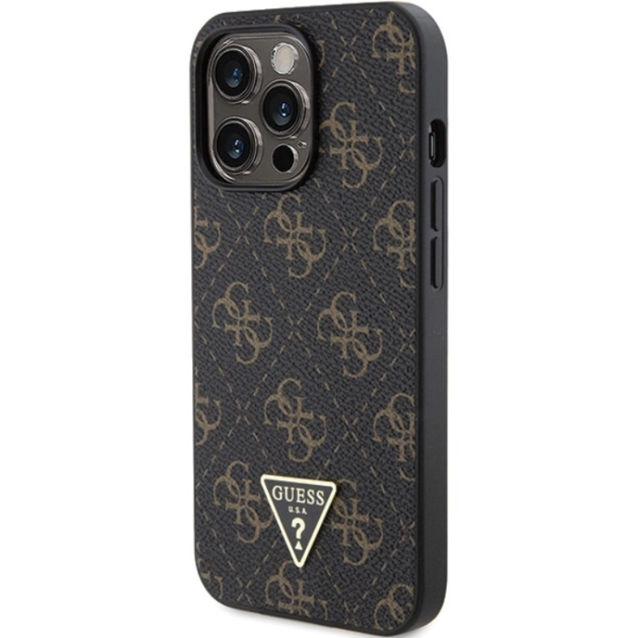 Guess - Guess iPhone 15 Pro Mobilskal Triangle Metall Logo - Svart