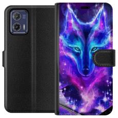 iSecrets - Plånboksfodral till Motorola Moto G73 med Neon Varg