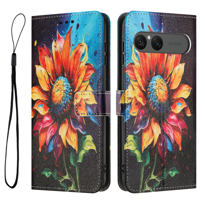 A-One Brand - Sony Xperia 10 VII Plånboksfodral Pattern Printing - Sunflower