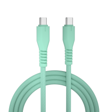 QUALO - QUALO USB-C till USB-C Kabel 3A 1.5m Nylon QKN-CC-21 - Mynta
