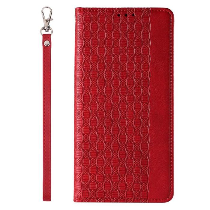 UTGATT1 - iPhone 13 Plånboksfodral Magnet Strap - Röd