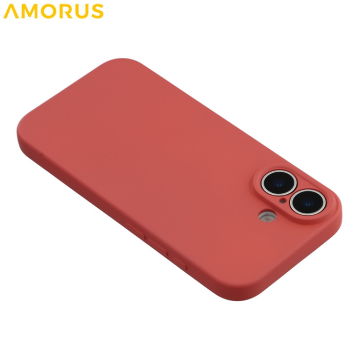Amorus - AMORUS iPhone 17 Mobilskal Precise Cutouts TPU Fiber - Hagthornsröd