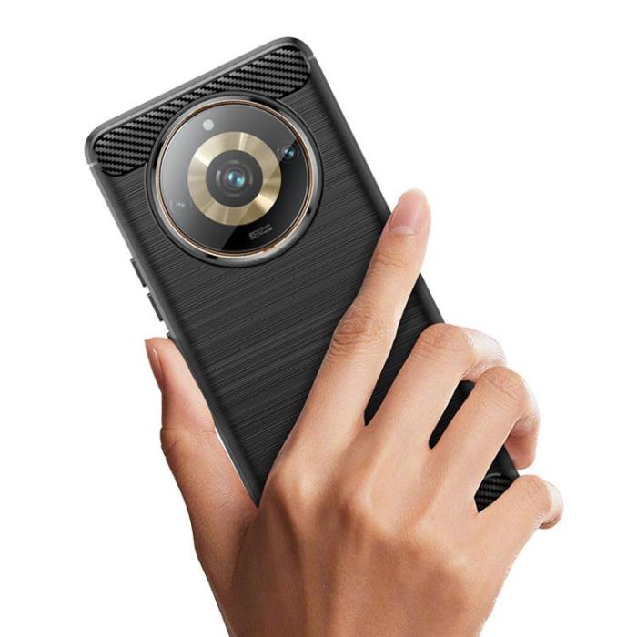 OEM - Realme 11 Pro/11 Pro Plus Mobilskal Carbon Flexible - Svart