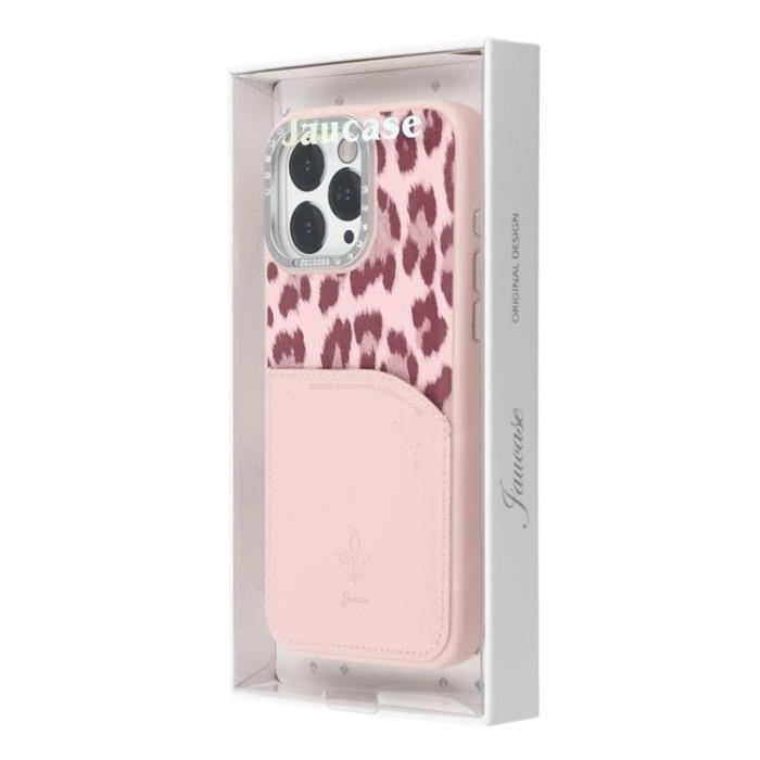JAUCASE - JAUCASE iPhone 16 Pro Max Mobilskal MagSafe korthållare - Rosa
