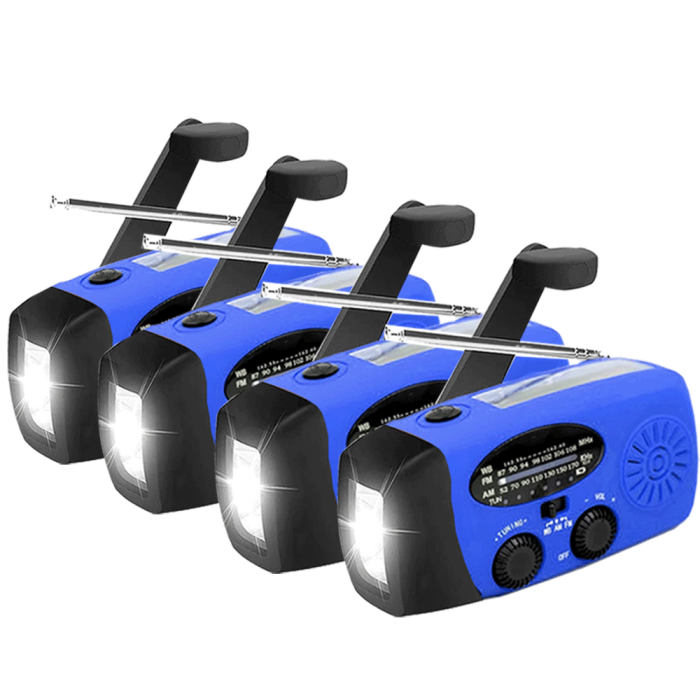 UTGATT1 - [4 PACK] Vevradio 2000mAh Powerbank, Ficklampa - 4 Blå