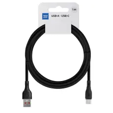 Blue Star - Blue Star USB-A - USB-C 3A Kabel 1m ECO - Svart