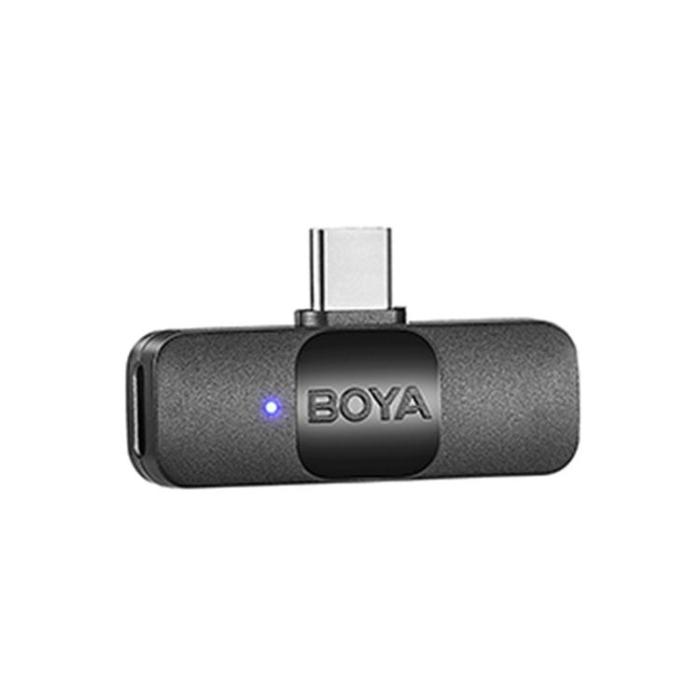 BOYA - BOYA Trådlös Mini Lavaliermikrofon USB-C 2.4Ghz 2 Sändare + 1 Mottagare BY-V20