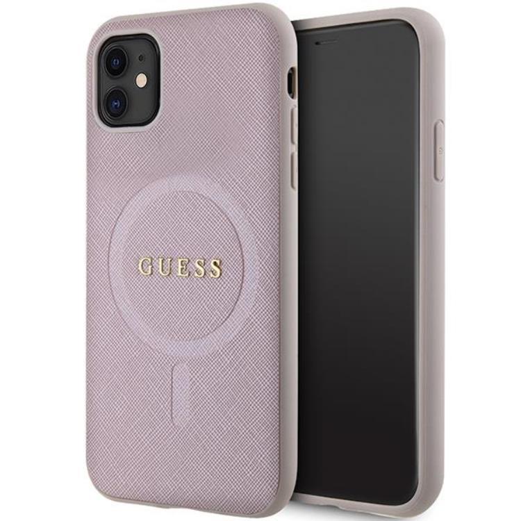 Guess iPhone 11/XR Mobilskal Magsafe Saffiano - Rosa | 2353 | AlltMobil