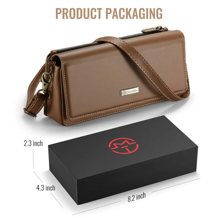 Caseme - CASEME Crossbody Väska RFID Blocking Me30 Max Läder - Brun