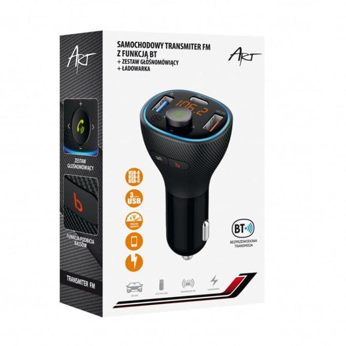 OEM - FM MP3-Sändare Bluetooth 5.0 + USB A QC3.0 + Typ C 30W ART FM-73 ART