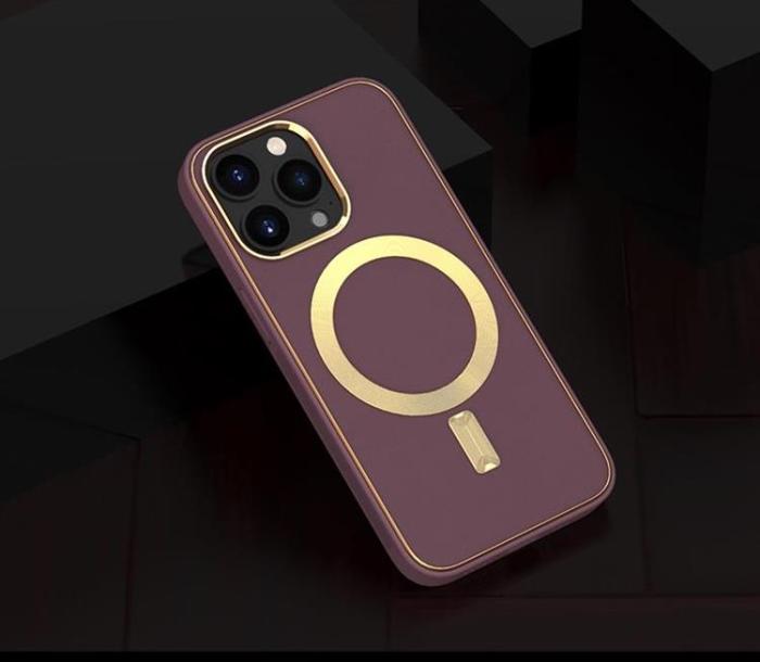 Boom of Sweden - BOOM iPhone 13 Pro Skal Magsafe Läder - Plum Röd