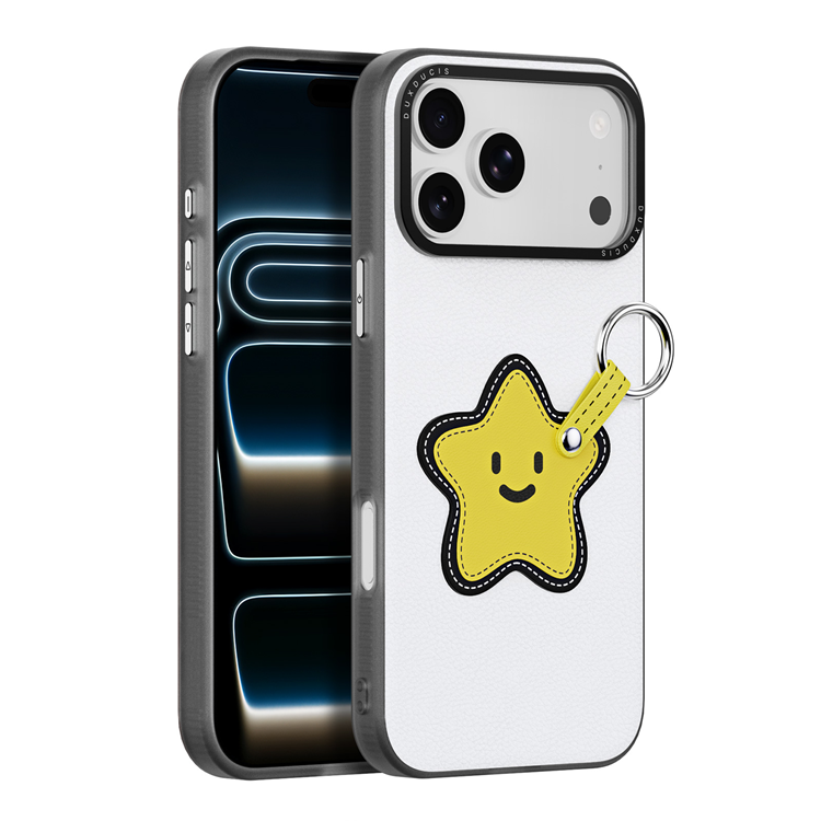 DUX DUCIS iPhone 17 Pro Max Mobilskal Fingerring/Rem Luvy Series (Snow White & Star) | 2353 | AlltMobil