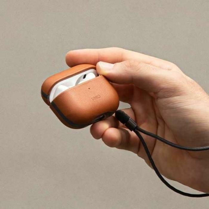 UNIQ - Uniq Airpods Pro 2 Skal Äkta Läder Terra - Toffee Brun