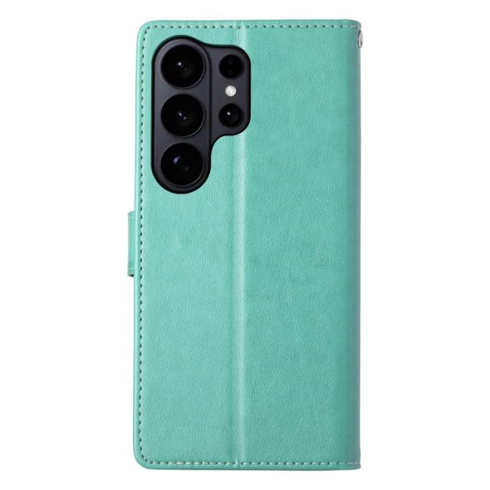 OEM - Samsung Galaxy S26 Ultra Plånboksfodral Konstläder Blomtryck - Grön