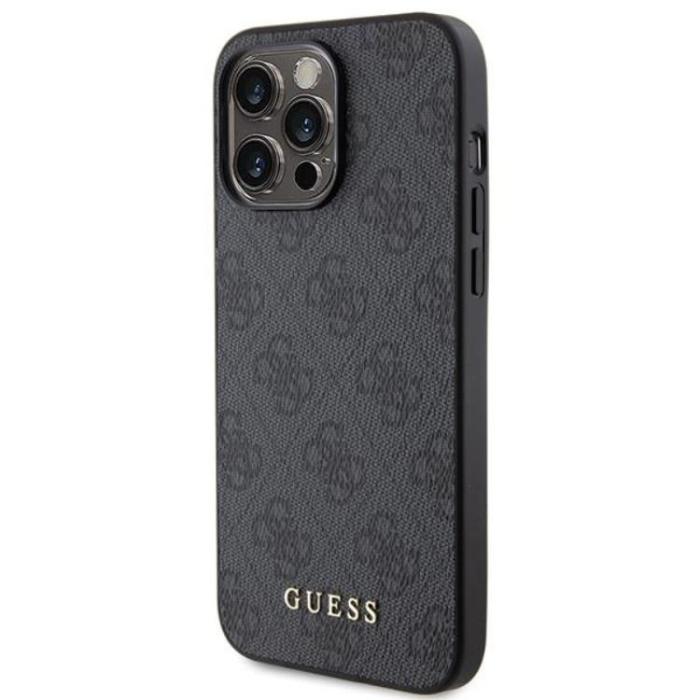 Guess - Guess iPhone 15 Pro Max Mobilskal Metall Gold Logo - Grå