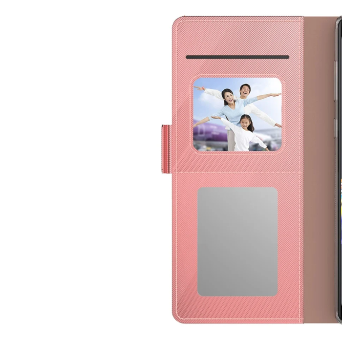 OEM - Plånboksfodral med Spegel Galaxy S21 Plus - Roséguld