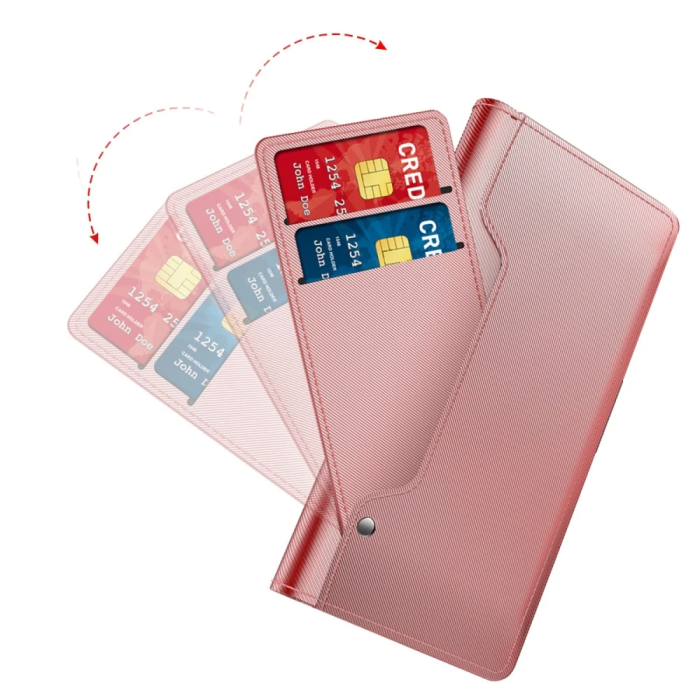 OEM - Plånboksfodral med Spegel Galaxy S21 Plus - Roséguld