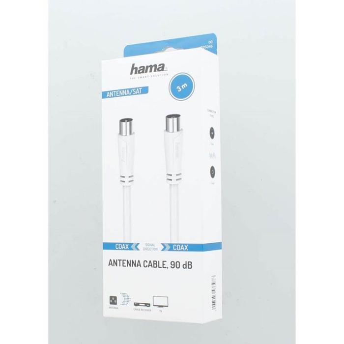 Hama - Hama Antennkabel 90dB 3.0m - Vit