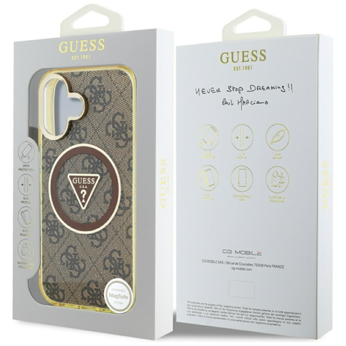Guess - Guess iPhone 16 Mobilskal Magsafe Glitter - Brun