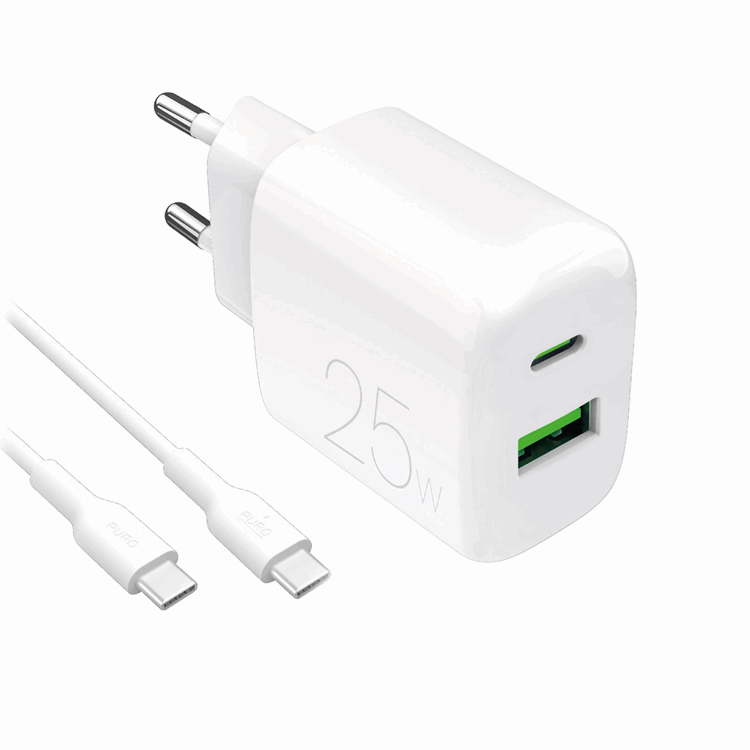 Puro Snabbladdare 25W + USB-C - USB-C Kabel 1.2m | 505295 | AlltMobil