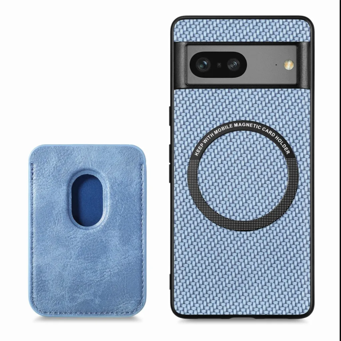 Taltech - Google Pixel 7A Mobilskal Korthållare Detachable - Blå