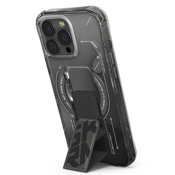 Skinarma - Skinarma iPhone 16 Pro Mobilskal MagSafe Magnetic Grip Stativ- Svart