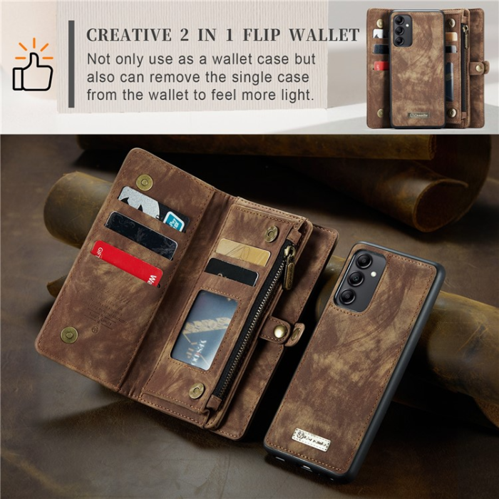 Caseme - Caseme Galaxy A34 5G Plånboksfodral Detachable - Brun