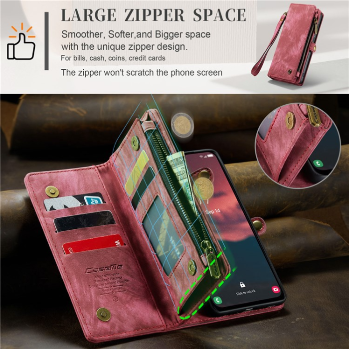 Caseme - Caseme Galaxy A34 5G Plånboksfodral Detachable - Röd