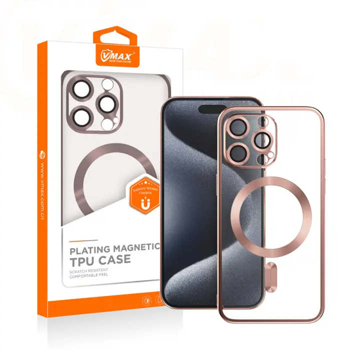 VMAX - Vmax Elektropläterat Mag TPU Skal iPhone 14 Pro Roséguld