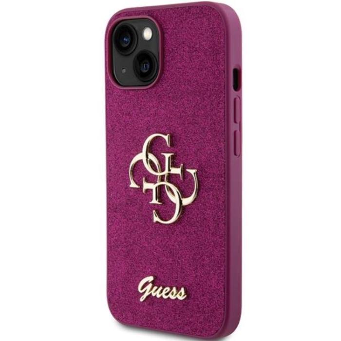 Guess - Guess iPhone 15 Mobilskal Glitter Script Big - Lila