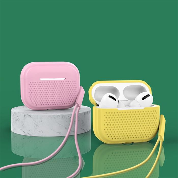 A-One Brand - Airpods Pro 2 Skal Silikon med Rem - Svart