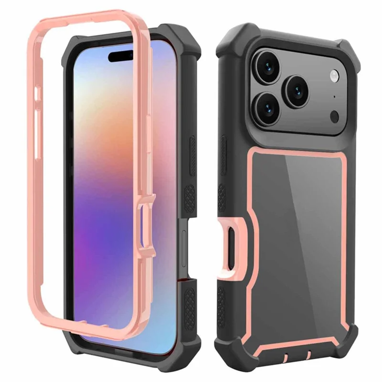 iPhone 17 Pro Mobilskal TPU + PC Shockproof - Svart/Roséguld | 2353 | AlltMobil
