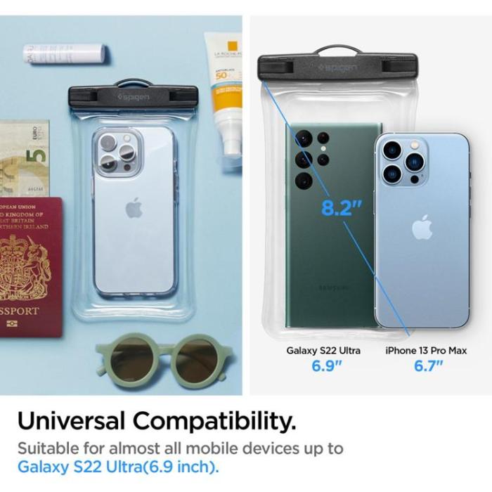 Spigen - Spigen Universala Vattentät Mobilväskor A610 - Crystal Clear